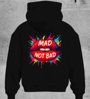 felpa bacio nero Felpa Mad not Bad Nera