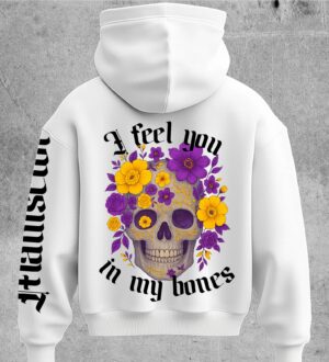 felpa-bianca-teschio Felpa I Feel you in My Bones Bianca